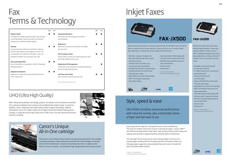 Fax terms & technology, Inkjet faxes, Canon’s unique all-in-one cartridge | Canon Fax User ...