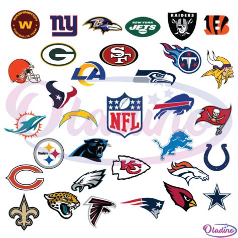 2021 NFL Team Logo Bundle SVG Digital File, 32 Teams NFL Svg