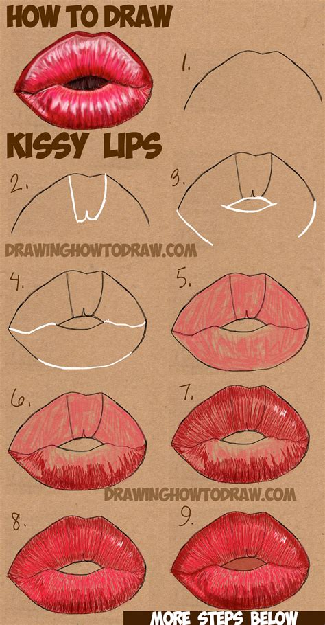 Cartoon Lips With Fruit Drawing Easy