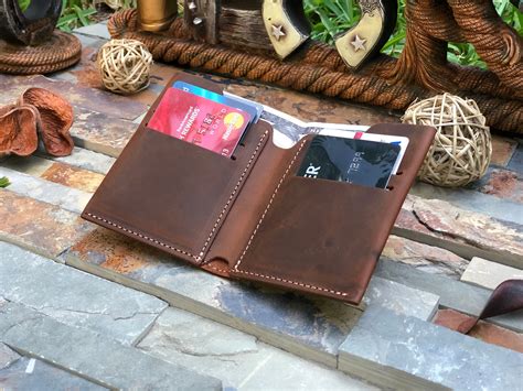 MONOGRAMMED GROOMSMEN GIFT Leather Wallet•Mens Leather Wallet Slim•Distressed Leather Wallet ...