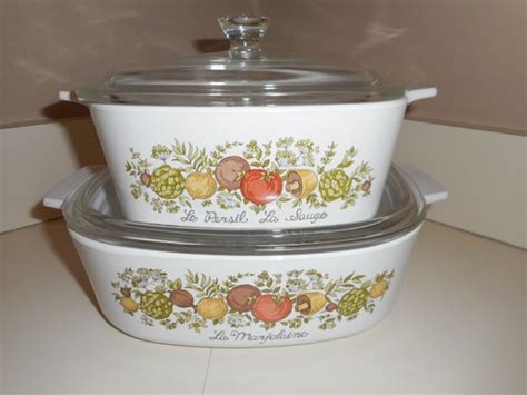 Vintage Set Pyrex Casserole / Baking Dish....Spice of Life