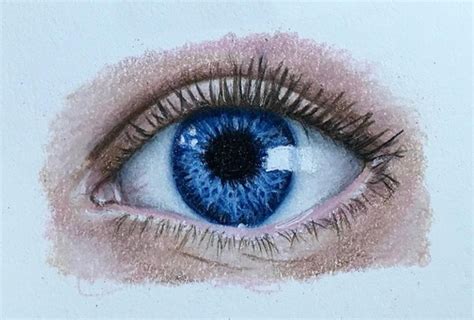 Blue Eye - original colored pencil drawing - accesoriifrizerie.ro