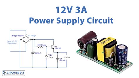 Simple 12V 3A Power Supply Circuit