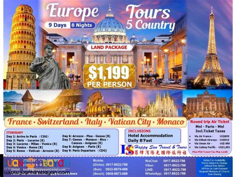 9D8N Europe 5-Country Tour Package