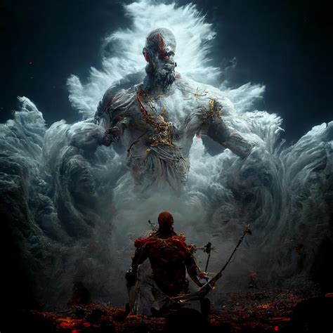 Kratos vs Zeus generated and upscaled by Midjourney AI : GodofWar