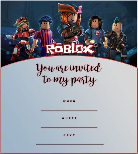 Roblox Birthday Party Invitation Template - Invitation World