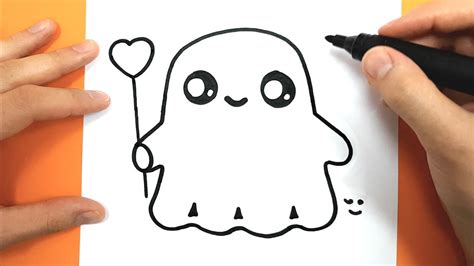 How to Draw and color a cute ghost - Easy Drawing Tutorial - HALLOWEEN - YouTube