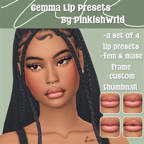 Gemma Lip Presets - The Sims 4 Create a Sim - CurseForge