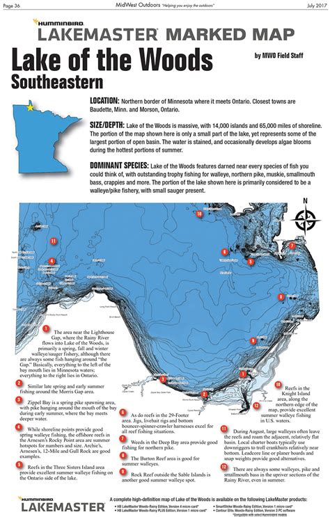 Lake of the Woods Marked Map - MidWest Outdoors