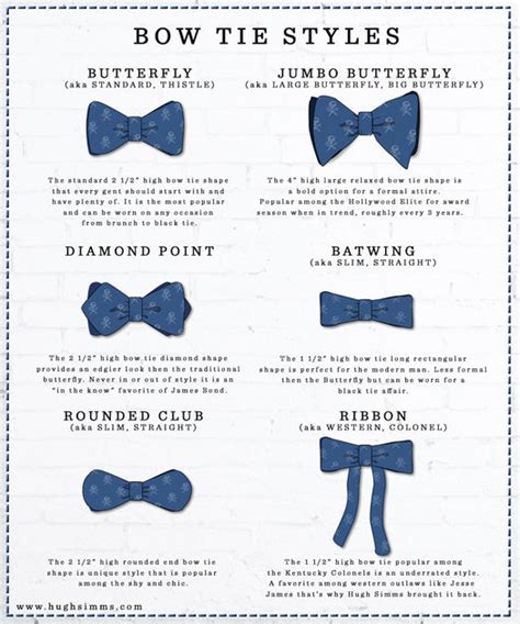 Bow Tie Styles and Types - HUGH SIMMS