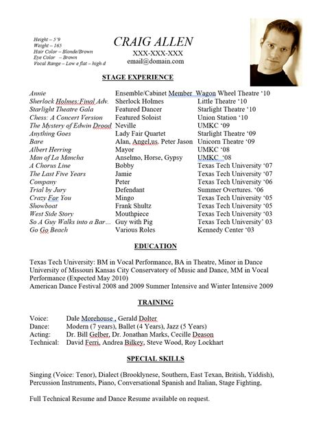 50 FREE Acting Resume Templates (Word & Google Docs) ᐅ TemplateLab