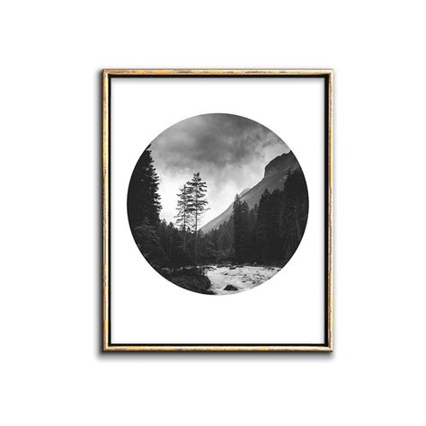 Black and White Mountain Wall Art Downloadable Prints | Etsy