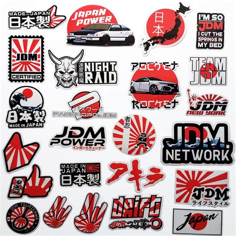 Buy 46Pcs Funny JDM Car Stickers Japan Rising Sun Rear Window Stickers Japanese Kanji Graphics ...