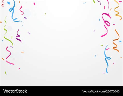 Colorful ribbon and confetti Royalty Free Vector Image