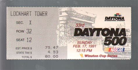 Daytona 500 NASCAR Ticket Stub 2/17/1991-Daytona Int'l Speedway-VG: (1991) Photograph | DTA ...