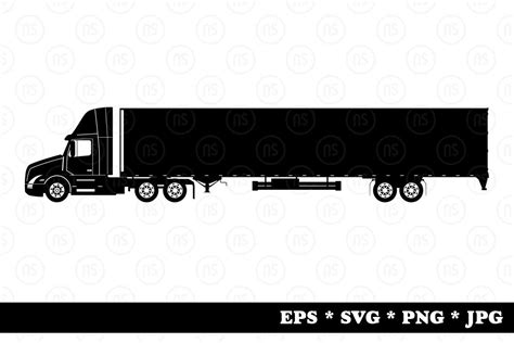 Silhouette of a Semi-truck. Graphic by norsob · Creative Fabrica