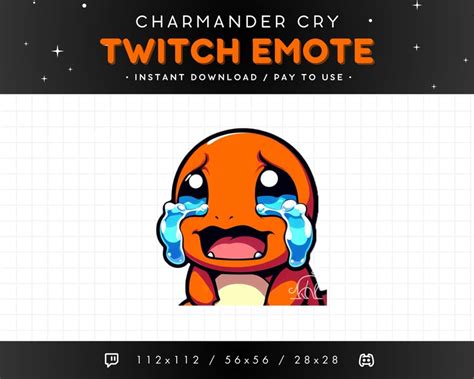 Cute Charmander Twitch Emote Crying Charmander Pokemon Emote, Gaming ...