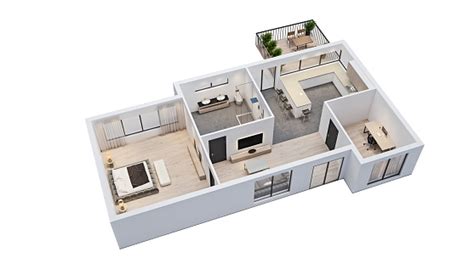 Modern Interior Design Isolated Floor Plan With White Walls Blueprint Of Apartment House ...