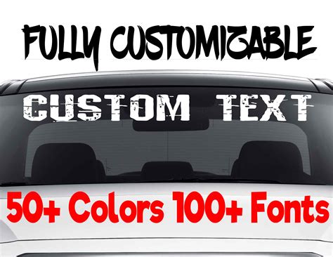 Custom Windshield Decals Word and Number Car Truck Window