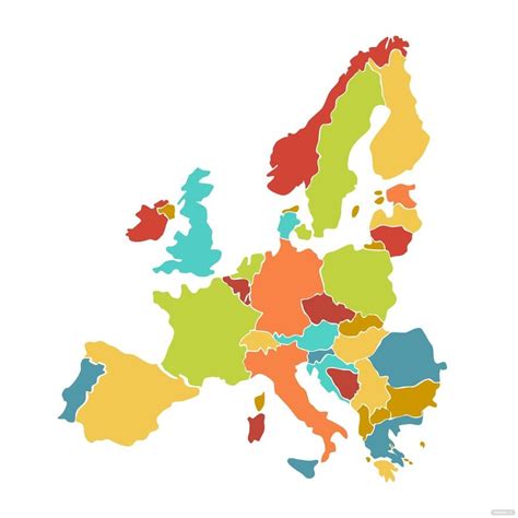 Colorful Europe Map clipart in Illustrator, SVG, JPG, EPS, PNG - Download | Template.net