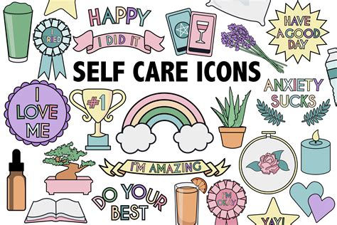 SELF CARE CLIPART Positive and Uplifting Selfcare Clip Art - Etsy