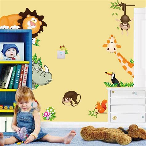 Jungle Wild Animals Vinyl Mural Wall Decals Sticker Kids Nursery Room Decor LXL | Walmart Canada