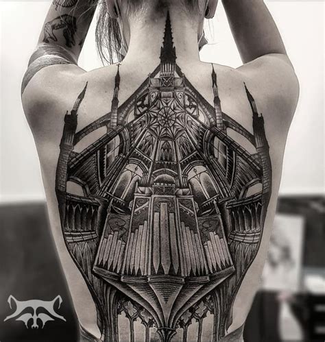 25 Cathedral Tattoos Inspired By Gothic Architecture in 2022 | Cathedral tattoo, Dark look ...