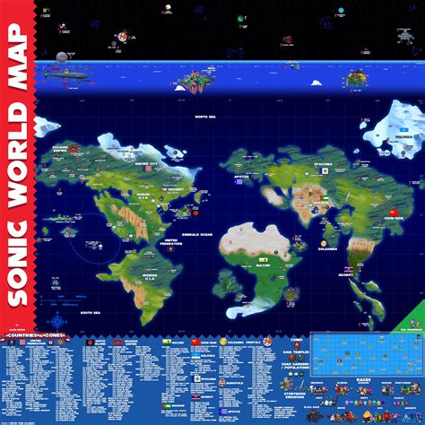 Found this awesome map of Sonic’s world which includes locations from all the games up to Sonic ...