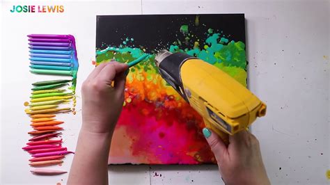 Crayon Melting Art Tutorial || Crayola Paint and Sip with Josie Lewis ...