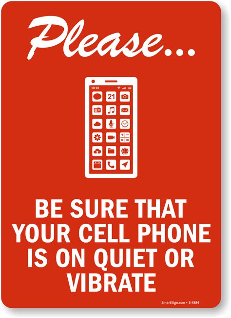 Please Cell Phone Quiet Signs, No Cell Phone Signs, SKU: S-4884