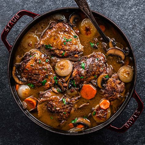 Coq Au Vin (French Chicken in Wine Sauce) | Posh Journal