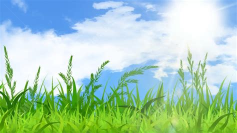 Spring Nature Beautiful Green Grass Light Effect Powerpoint Background For Free Download ...