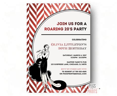 Roaring 20s Invitation Roaring 20s Party Invitation