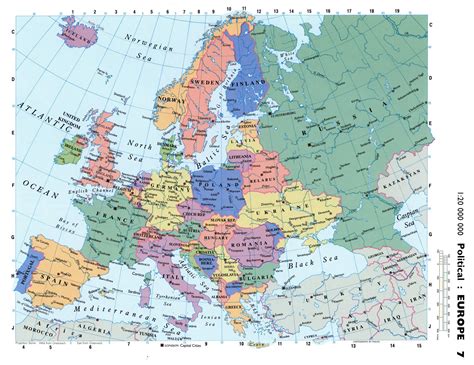 Detailed political map of Europe with capitals and major cities | Europe | Mapsland | Maps of ...