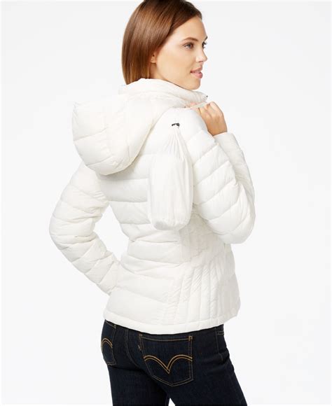 32 degrees Hooded Packable Down Puffer Jacket in White | Lyst