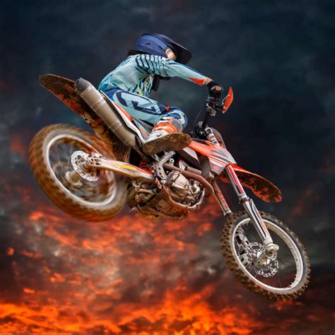 Fiery Dirt Bike Wall Art | Photography