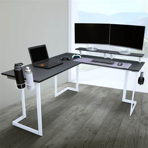 Techni Sport Warrior L-Shaped Gaming Desk, White - Walmart.com