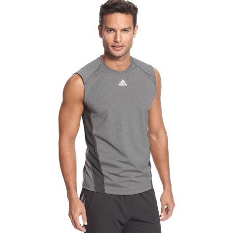 Adidas Sl Training Climacool Sleeveless Tee in Gray for Men (dark grey heather/dark shale) | Lyst