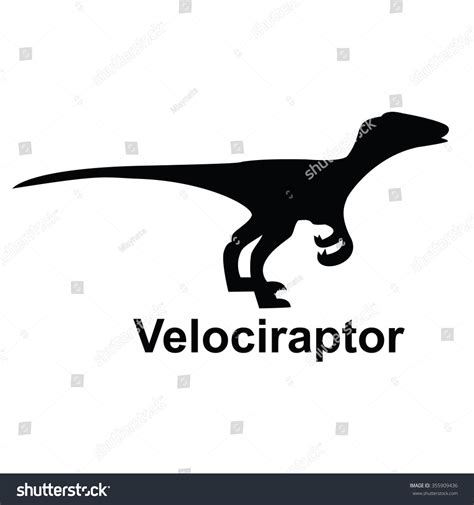 Velociraptor Single Silhouette On Transparent Background Stock Vector (Royalty Free) 355909436 ...