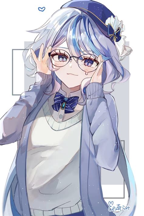 Furina in glasses (by: らみ) : r/furinamains