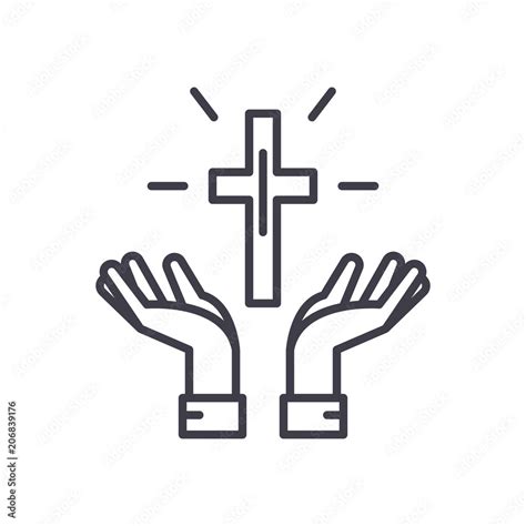 Faith in God black icon concept. Faith in God flat vector symbol, sign, illustration. Stock ...