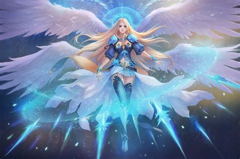 Blue dressed fairy graphic, fantasy art, artwork, angel HD wallpaper | Wallpaper Flare