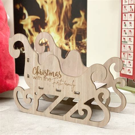 Personalised Wooden Sleigh Decoration By Perfect Personalised Gifts