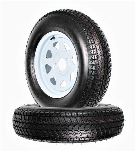 2-Pack Pre-Mounted Trailer Tires & Rims, ST205/75D15 Load C, 5 Lug, 15x5 Wheel, White - Walmart.com