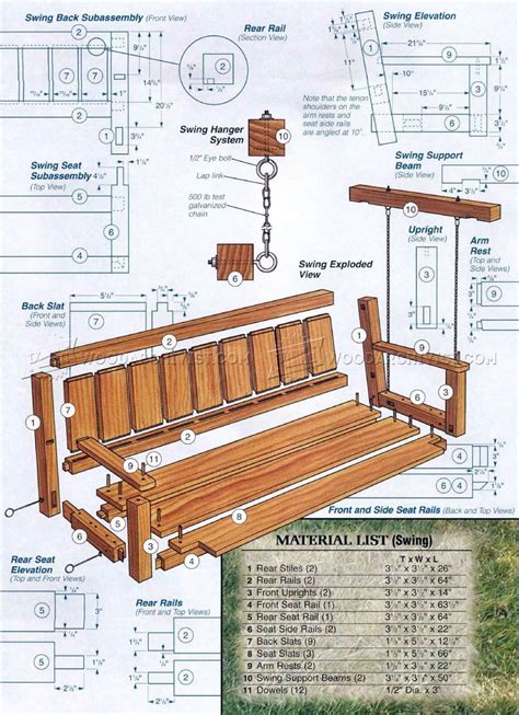 Outdoor Arbor Swing Plans • WoodArchivist