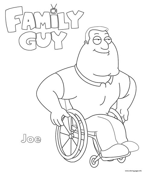 Family Guy Joe Coloring page Printable