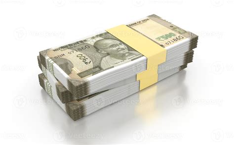 Indian Rupee 500 Currency Note Bundles isolated on White Background - 3D Illustration 14684997 ...