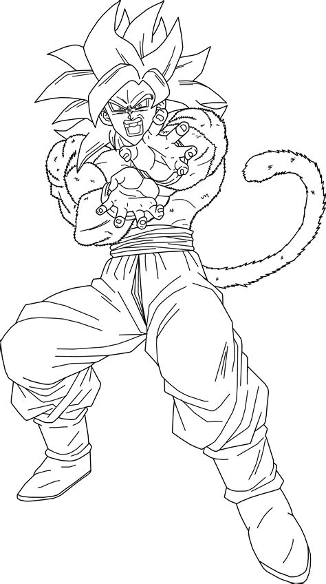 Super Saiyan 4 Goku Lineart by BrusselTheSaiyan on DeviantArt