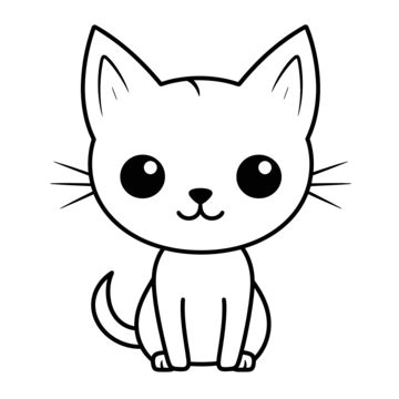 Anime Cat Outline Art PNG Transparent Images Free Download | Vector Files | Pngtree