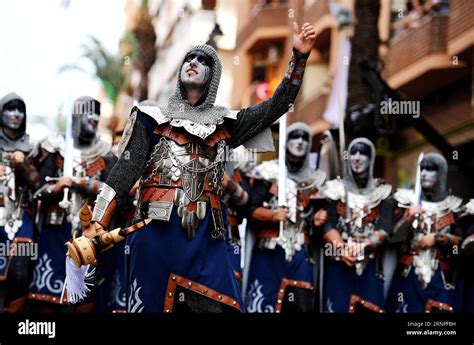 (170827) -- ONTINYENT, Aug. 27, 2017 -- People participate in a parade during the Moors and ...